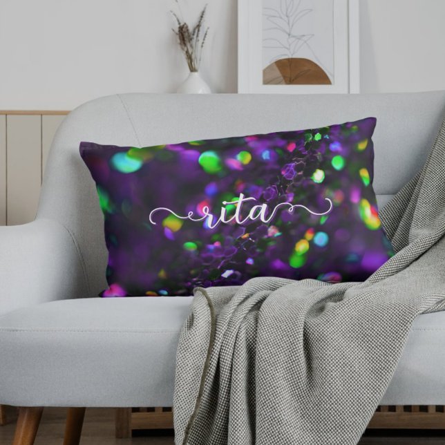 Almofada Lombar Espumantes roxos escuros (Criador carregado)