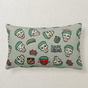 Almofada Lombar Esquadrão Suicida Padrão Emoji De Sinalizador Do