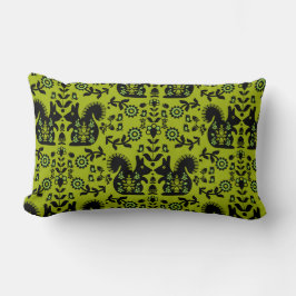 Almofada Lombar Esquilo Arte Foliar Nórdica Escandinava