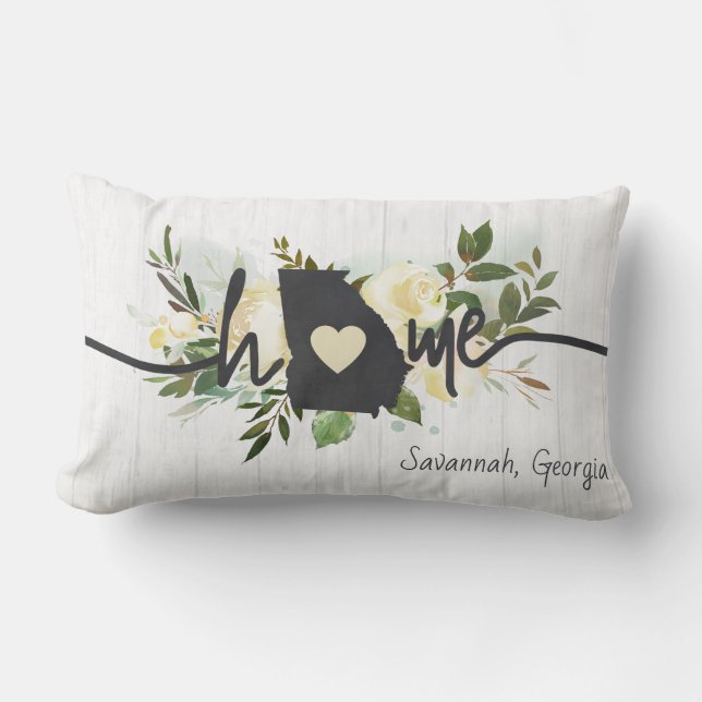 Almofada Lombar Estado da Geórgia personalizou sua rusticidade de  (Frente)
