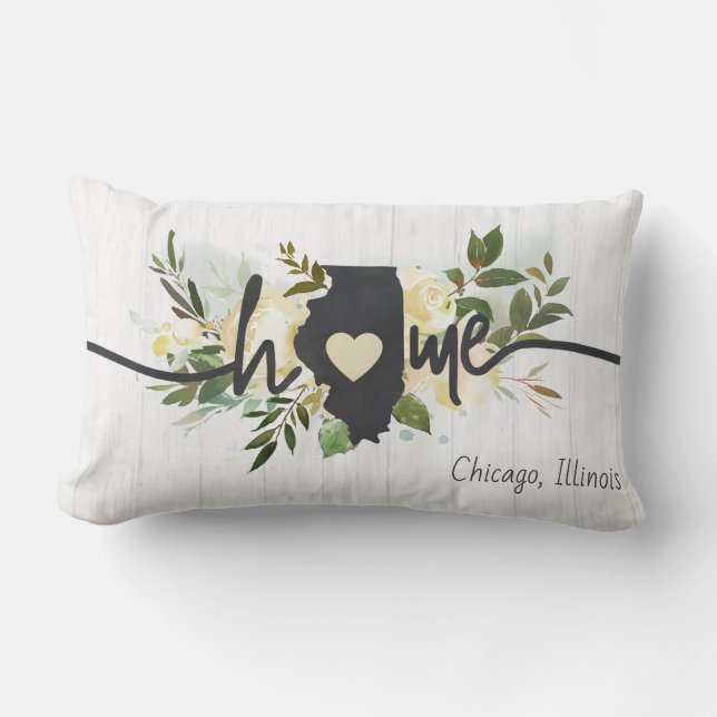 Almofada Lombar Estado de Illinois personalizou sua cidade russa (Frente)
