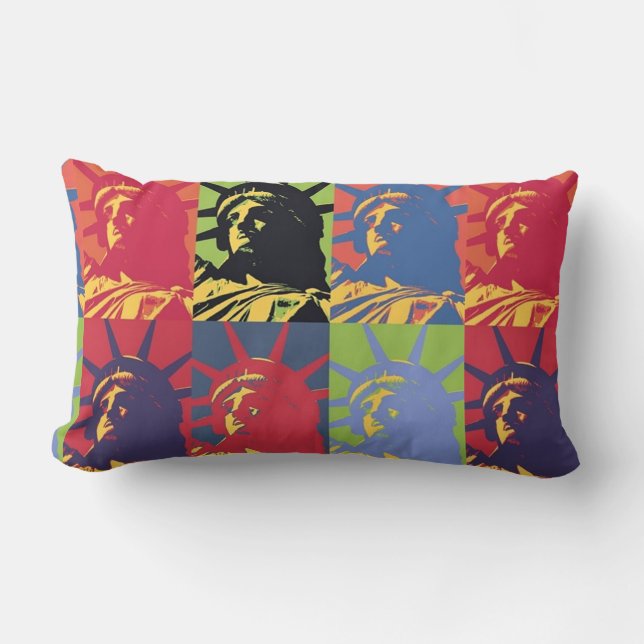 Almofada Lombar Estátua de pop Art da Liberdade Americana (Frente)