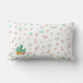 Almofada Lombar Estilo Cartoon Cactos Bolinhas multicolores