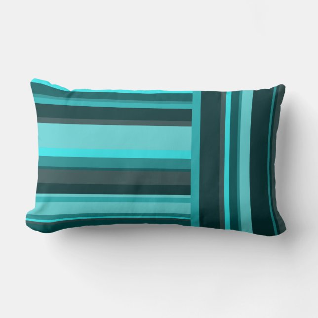 Almofada Lombar Estirpes Asimétricas Azul Verde Azul (Frente)