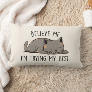 Almofada Lombar Estou tentando meu melhor gato bonito