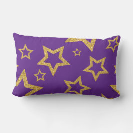 Almofada Lombar Estrela Dourada brilhante em roxo