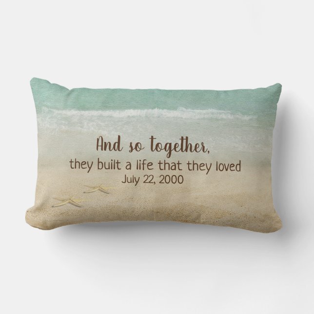 Almofada Lombar estrelas-do-mar na praia (Frente)