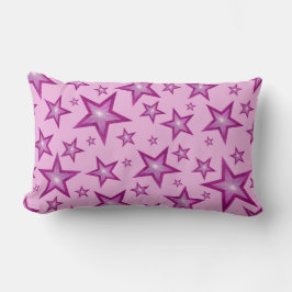 Almofada Lombar Estrelas Rosa impressas travesseiro decorativo lom