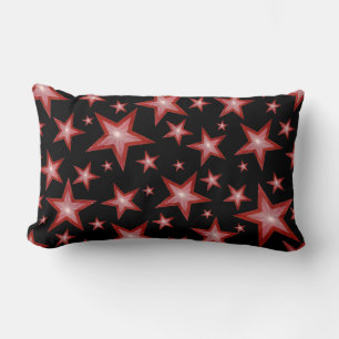 Almofada Lombar Estrelas vermelhas Preto vermelho lombar impresso