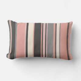 Almofada Lombar Estrias Modernas do Médio Rosa e Cinza