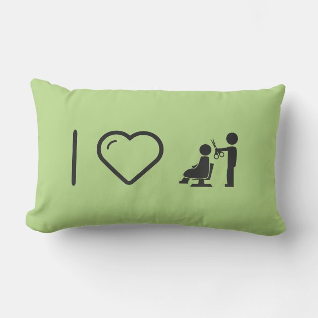 Almofada Lombar Eu amo cortadores do cabeleireiro (Frente)