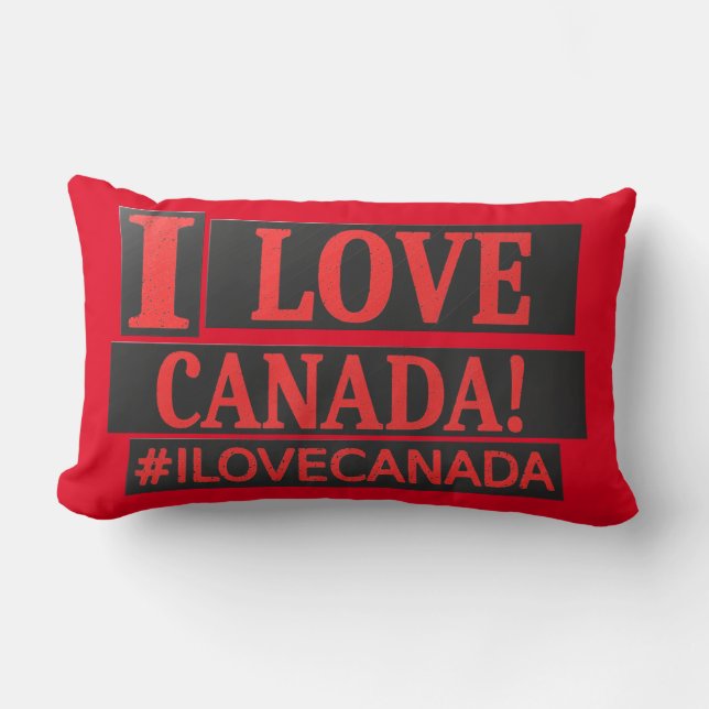 Almofada Lombar "EU AMO O CANADÁ" Comprar de Design de Expressão d (Frente)