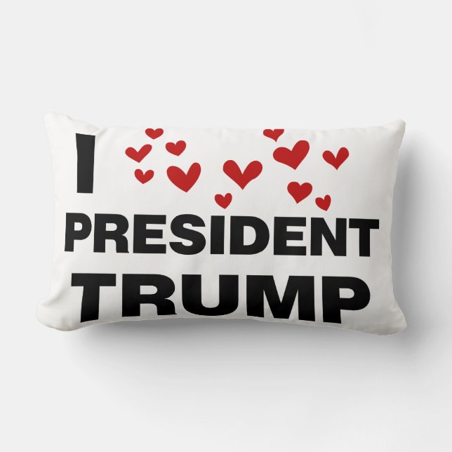 Almofada Lombar Eu Amo O Presidente Trump Hearts (Frente)
