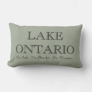 Almofada Lombar Eu coração LAKE ONTARIO sem tubarões salinos me pr