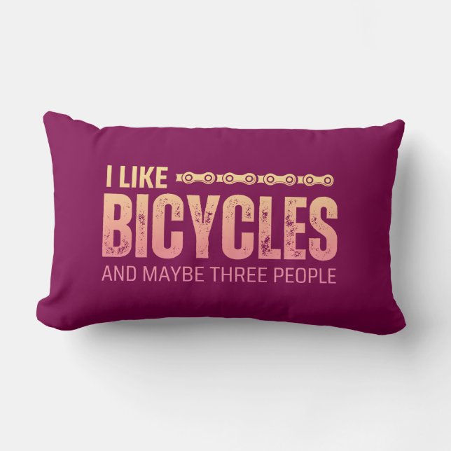Almofada Lombar Eu gosto de bicicletas e talvez três citações pess (Frente)
