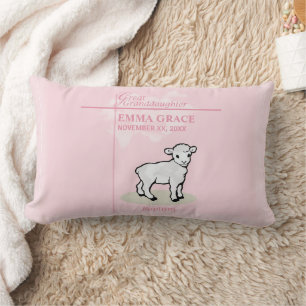 Almofada Lombar Excelente Avô Baptism Garota Rosa