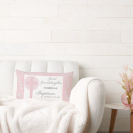 Almofada Lombar Excelente Batismo Avô Lace Rosa Personalizado