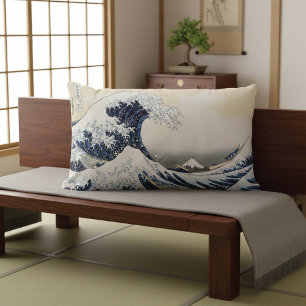Almofada Lombar Excelente Wave de Kanagawa por Hokusai
