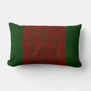 Almofada Lombar Fa La La La Red and Green Patterno