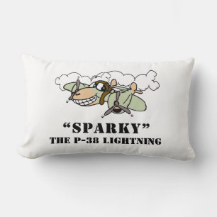Almofada Lombar Faísca no desenho P-38 Relâmpago