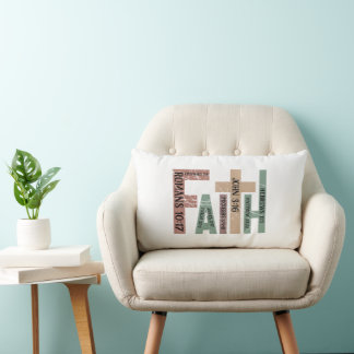 Almofada Lombar Faith Bonita Bíblia Colorida Versa Citações de Tip