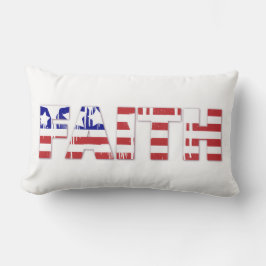 Almofada Lombar Faith Red White Blue American Flag 4 de julho