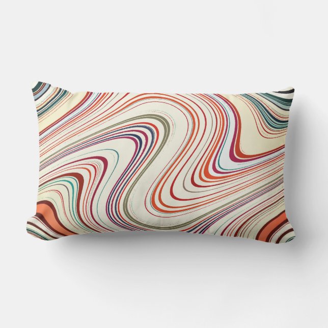 Almofada Lombar Faixas de Curvas Multicolores Russas (Frente)