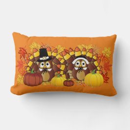 Almofada Lombar Fall Autumn Owl Turquia Peregrinos | Ação de Graça