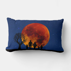 Almofada Lombar Família de Eclipse Lunar de Lua Sanguínea
