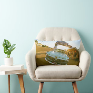 Almofada Lombar Famoso Motel Blue Swallow na Rota 66