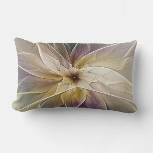 Almofada Lombar Fantasia Floral, Dourada, Abstrato de Gato, Arte F
