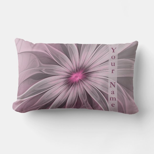 Almofada Lombar Fantasy Flower Abstrato Plum Floral Nome Fractal (Frente)