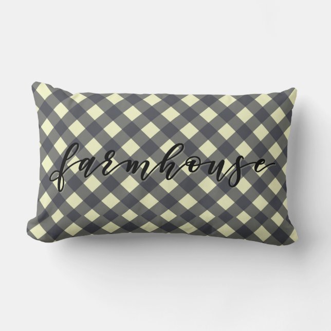 ALMOFADA LOMBAR FARMHOUSE GINGHAM (Frente)