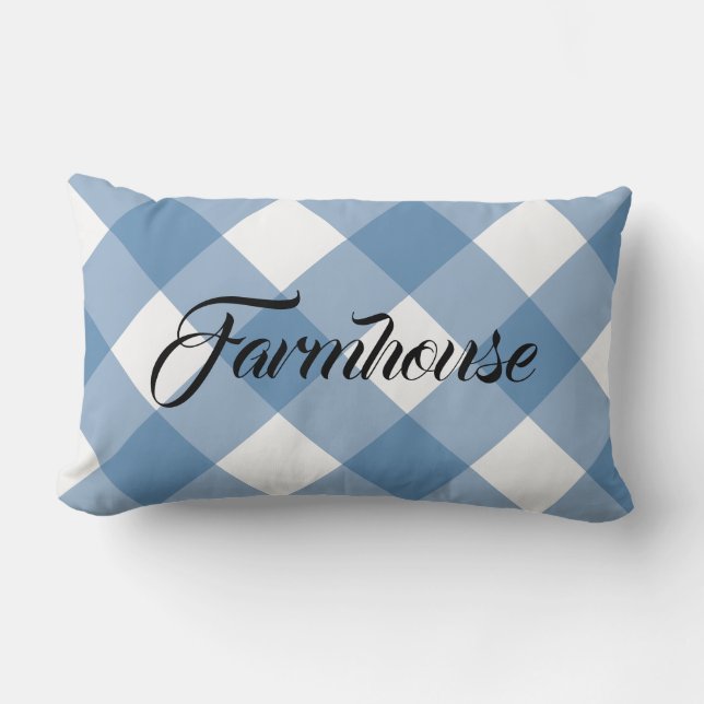 ALMOFADA LOMBAR FARMHOUSE GINGHAM LUMBAR TRAVESSEIRO (Frente)