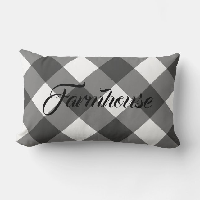 ALMOFADA LOMBAR FARMHOUSE GINGHAM LUMBAR TRAVESSEIRO (Frente)