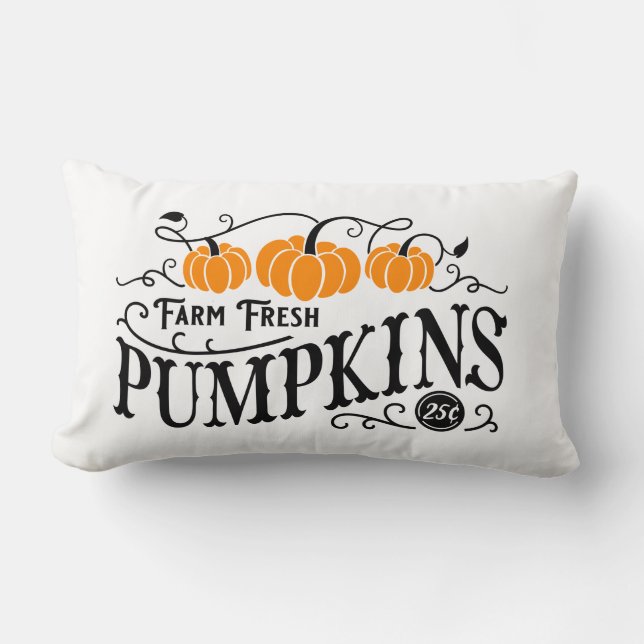 Almofada Lombar Farmhouse Pumpkin Patch Lumbar Travesseiro (Frente)