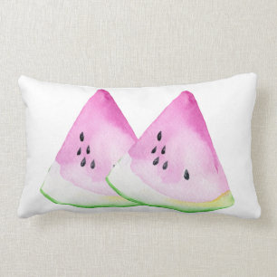Almofada Lombar Fatias de Melancia de Verão em Aquarela Acento