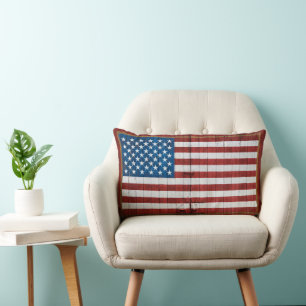 Almofada Lombar Fazendas American Flag Barn Mural