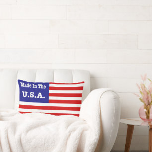 Almofada Lombar Feito Nos Estados Unidos, Em Branco Vermelho E Ban