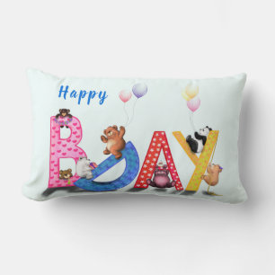 Almofada Lombar Feliz Aniversário - Celebração da Festa de Urso