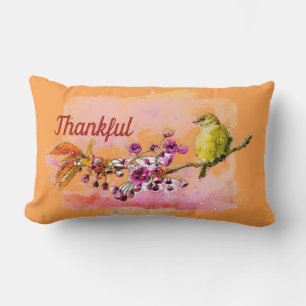 Almofada Lombar Feliz Cherry Blossoms e Finch Travesseiro lombar