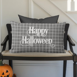 Almofada Lombar Feliz Dia das Bruxas da Xadrez Clássica da Fazenda