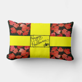 Almofada Lombar Feliz Dia das Bruxas e Aranha -