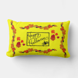 Almofada Lombar Feliz Dia das Bruxas e Aranha -