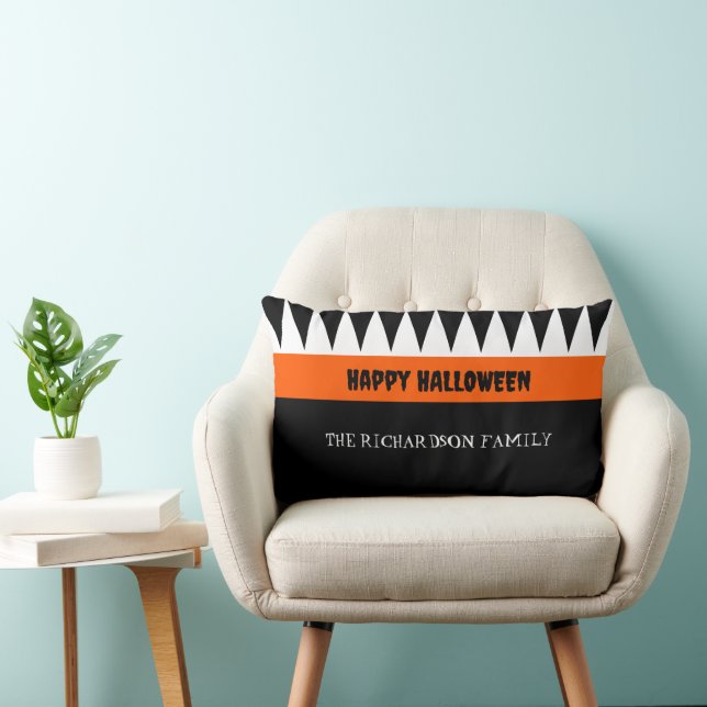 Almofada Lombar Feliz Dia das Bruxas Laranja Personalizado (Cadeira)