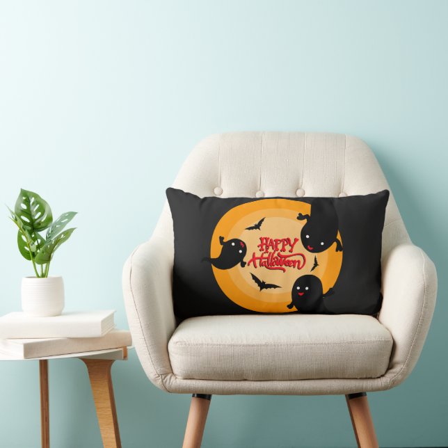 Almofada Lombar Feliz Halloween Ghost (Cadeira)