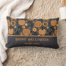 Feliz Halloween Outono Abóbora Nome da Família