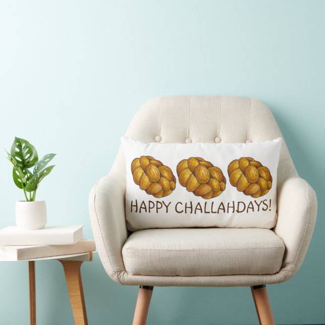 Almofada Lombar Feliz Natal Challah Bread Hanukkah Holiday (Cadeira)