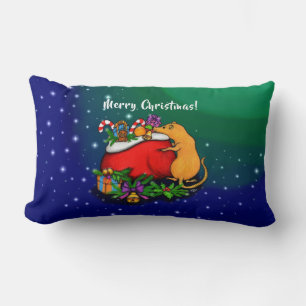 Almofada Lombar Feliz Natal com Rat Prince