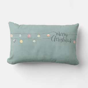 Almofada Lombar Feliz Natal com uma corda dos ornamento